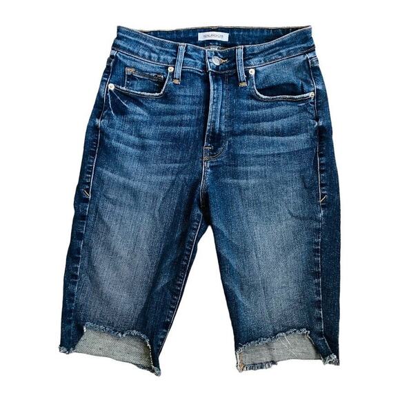 Good American Distressed Denim Shorts Size 0/25 - Picture 1 of 4